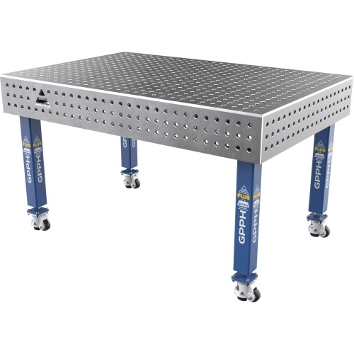 Welding table PLUS 12 mm - 1500x1000mm - Φ16 - 50x50mm - On wheels
