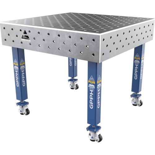 Welding table PLUS 12 mm - 1000x1000mm - Φ16 - Diagonal - On wheels