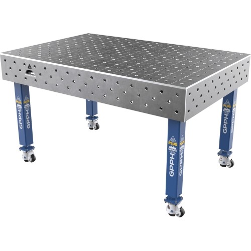 Welding table PLUS 12 mm - 1500x1000mm - Φ16 - Diagonal - On wheels