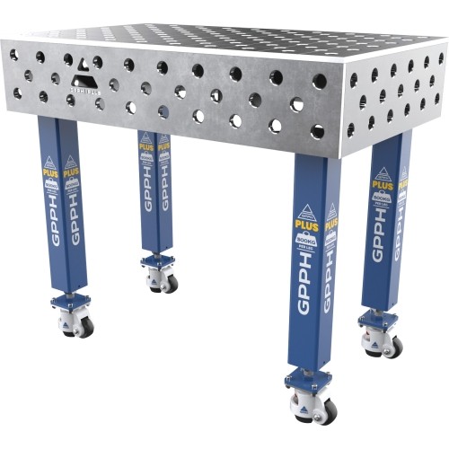 Suvirinimo stalas PLUS 12 mm - 1000x600mm - Φ28 - Įstrižinė - Ant ratukų