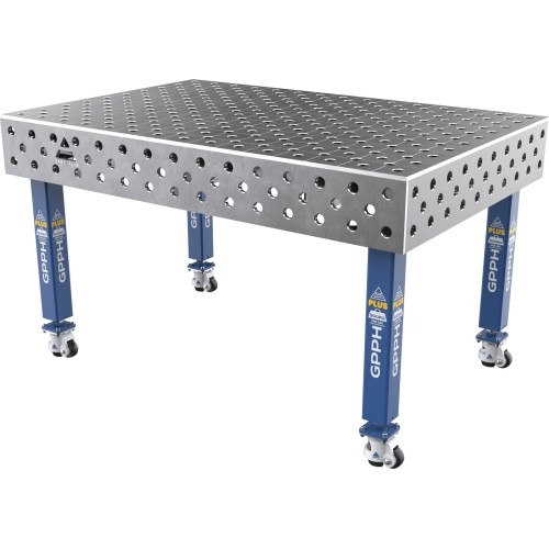 Welding table PLUS 12 mm - 1500x1000mm - Φ28 - Diagonal - On wheels