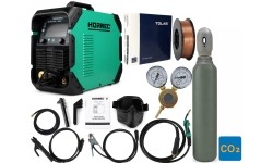 MIG welder kit HORNEC® smart SynMIG 2200i MAX (synergic, welding up to 6 mm) + 5 l CO2 cylinder + accessories