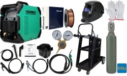 MIG welder kit HORNEC® smart SynMIG 2200i MAX (synergic, welding up to 6 mm) + 8 l CO2 cylinder + accessories