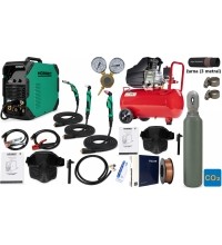 Welding and plasma cutting set HORNEC® smart SynMIG 2200i COMBO 5-in-1 (MIG / MMA / TIG DC (HF) / PLASMA) + air compressor + gas