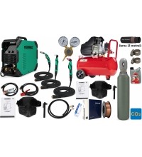 Welding and plasma cutting set HORNEC® smart SynMIG 2200i COMBO 5-in-1 (MIG / MMA / TIG DC (HF) / PLASMA) + air compressor + gas