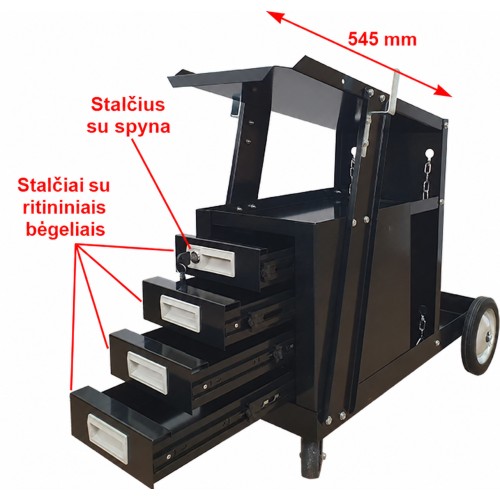 Vežimėlis MIG su stalčiais