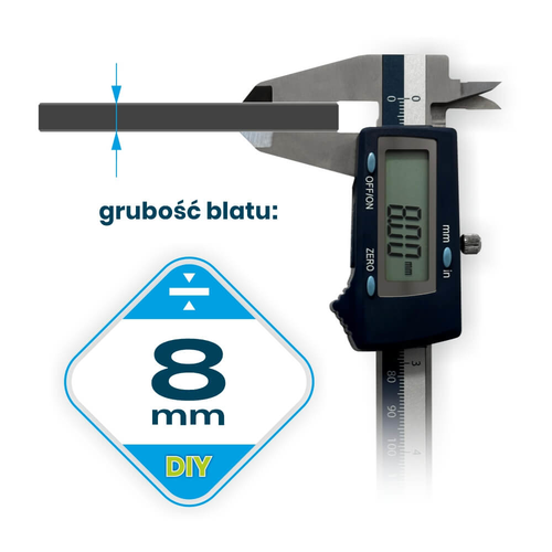 The thickness of the DIY table top is 8 mm.