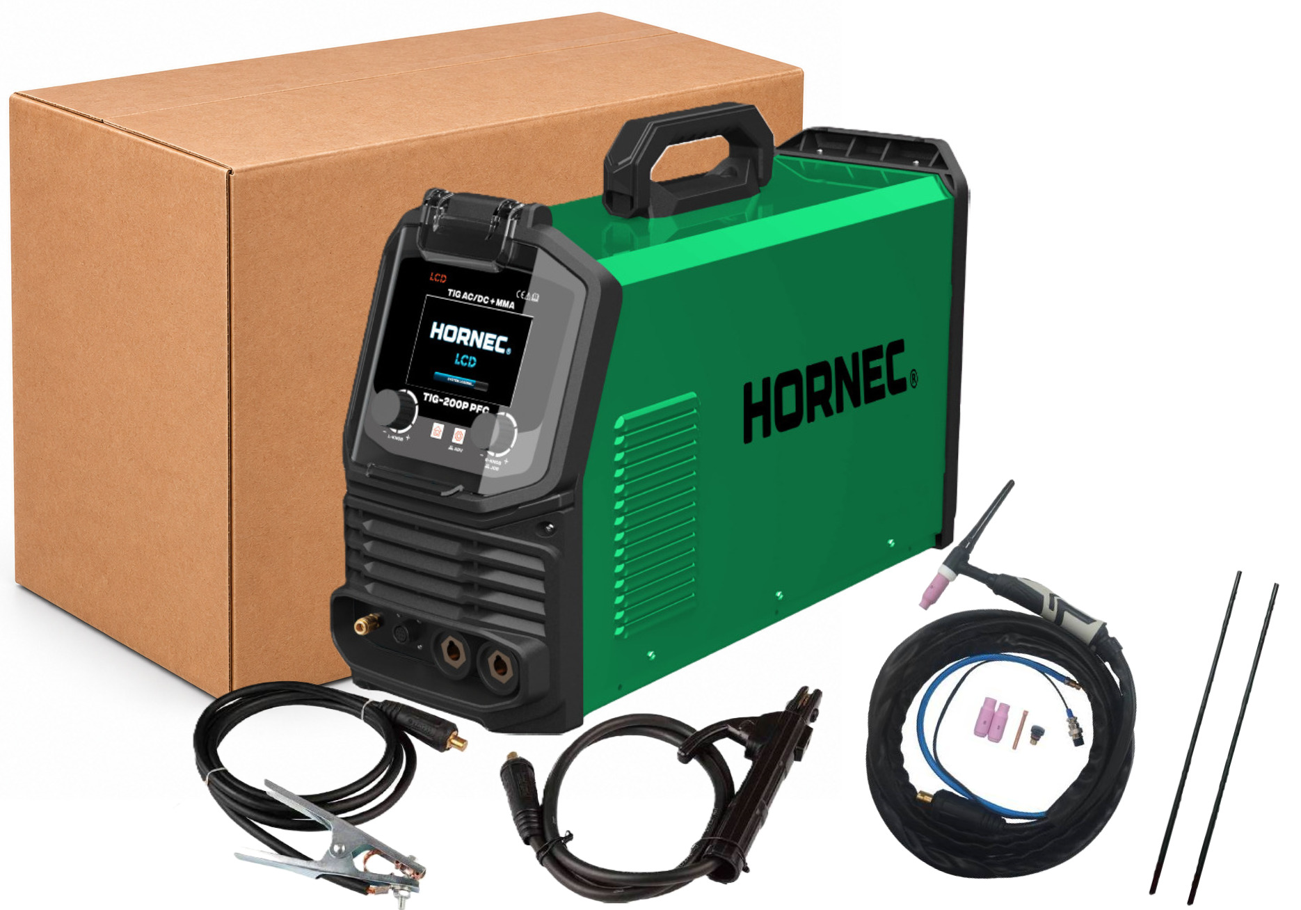 Suvirinimo aparatas HORNEC MASTER-TIG iQ 200 AC/DC PFC ir komplektacija